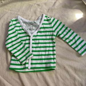 June&January green and white cardigan 12/24mo never worn